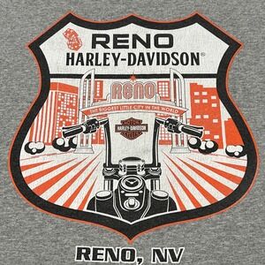 Harley Davidson Reno Nevada Mens Large Graphic T Shirt Motorcycle Biker Gray Tee